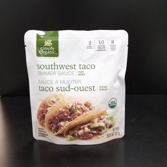 Simply Organic Simmer Sauce - Southwest Taco for Beef